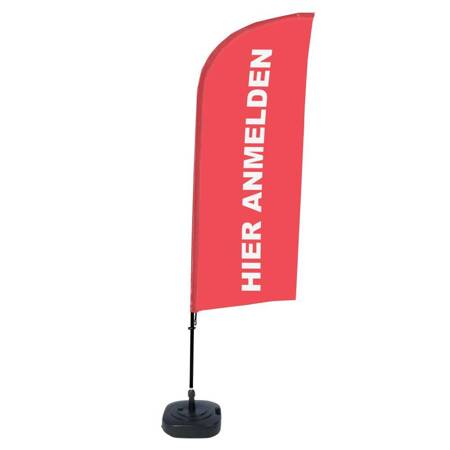 Beachflag Alu Wind Komplett-Set Hier Anmelden Rot Niederländisch