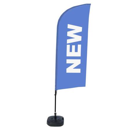 Beachflag Alu Wind Komplett-Set Neu Blau Deutsch