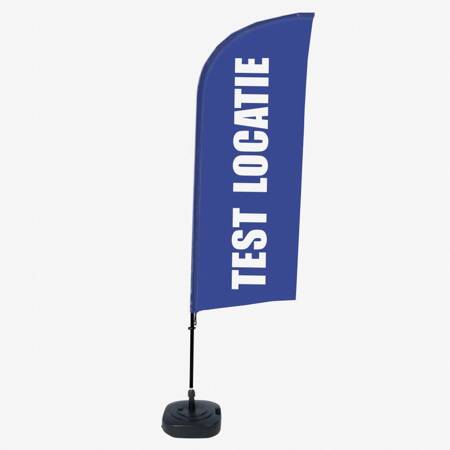 Beachflag Alu Wind Komplett-Set Testzentrum Blau Niederländisch