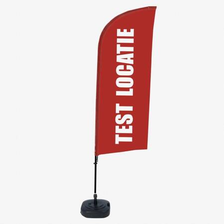 Beachflag Alu Wind Komplett-Set Testzentrum Rot Deutsch