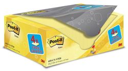 Bloczek samoprzylepny POST-IT® (655CY-VP20), 127x76mm, (16+4)x100 kart., żółte, 4 bloczki GRATIS