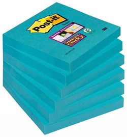 Bloczek samoprzylepny POST-IT® Super Sticky (654-6SS-EB), 76x76mm, 1x90 kartek, niebieski