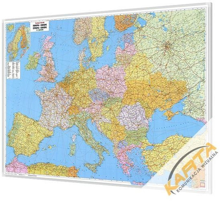Mapa magnetyczna Europy - polityczno-drogowa