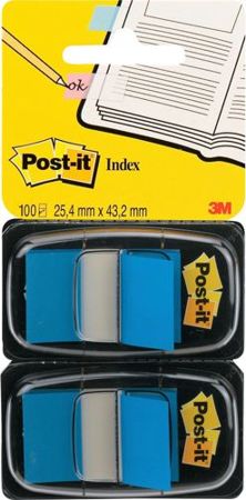 Zakładki indeksujące POST-IT® (680-B2EU), PP, 25x43mm, 2x50 kart., niebieskie