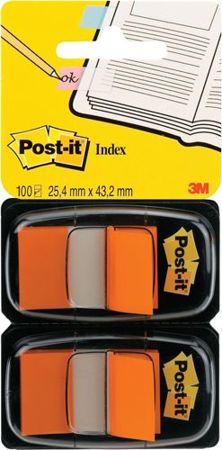 Zakładki indeksujące POST-IT® (680-O2EU), PP, 25x43mm, 2x50 kart., pomarańczowy