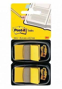 Zakładki indeksujące POST-IT® (680-Y2EU), PP, 25x43mm, 2x50 kart., żółte