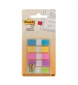 Zakładki indeksujące POST-IT® (683-5CB), PP, 12x43mm, 5x20 kart., mix kolorów