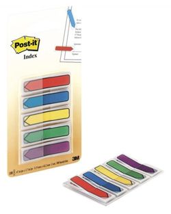 Zakładki indeksujące POST-IT® (684-ARR1), PP, 12x43mm, strzałka, 5x20 kart., mix kolorów