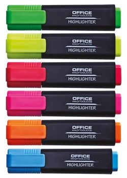 Zakreślacz fluorescencyjny OFFICE PRODUCTS, 1-5mm (linia), czerwony