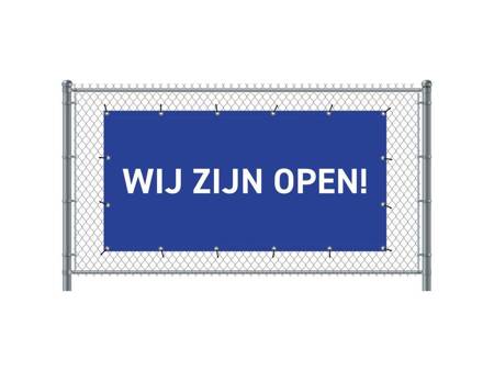 Zaun-Banner 200 x 100 cm Geöffnet Holländisch Blau