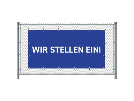 Zaun-Banner 200 x 100 cm Wir Stellen Ein Deutsch Gelb