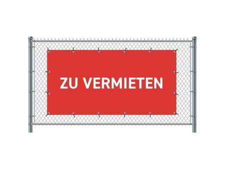 Zaun-Banner 200 x 100 cm Zu Vermieten Deutsch Rot