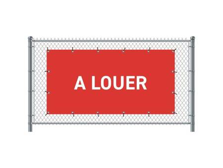 Zaun-Banner 300 x 140 cm Zu Vermieten Französisch Rot