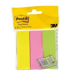 Znaczniki POST-IT® (671/3), papier, 26x76mm, 3x100 kart., mix kolorów