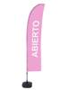 Beach Flag Budget Wind Complete Set Open Pink Spanish