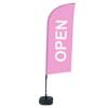 Beachflag Alu Wind Komplett-Set Geöffnet Pink Englisch