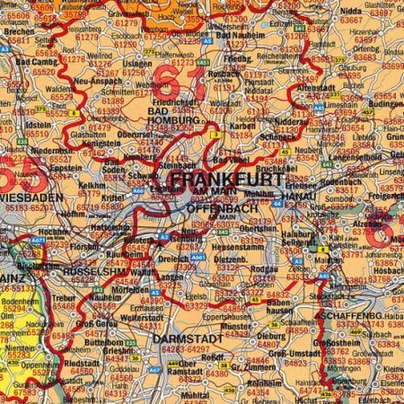 Mapa Niemiec kodowa na korku do wpinania - 94x127 cm