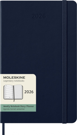 Kalendarz tygodniowy MOLESKINE 2026, 12M, L, twarda oprawa, 13x21cm, sapphire blue