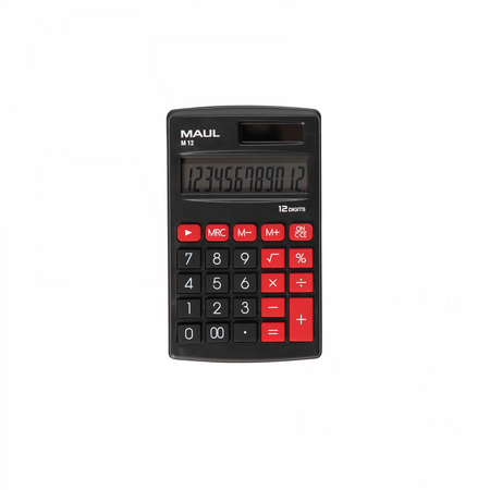 KALKULATOR KIESZONKOWY M 12, 12-POZYCYJNY, CZARNY MAUL