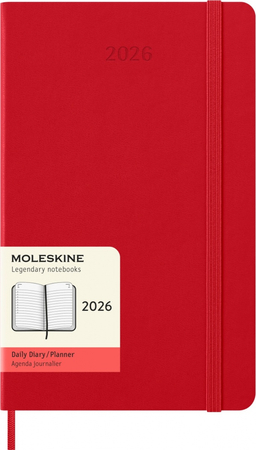Kalendarz dzienny MOLESKINE 2026, 12M, L, twarda oprawa, 13x21cm, scarlet red