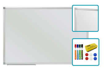 Magnetische Whiteboard 120x90 / 90x120 cm im Aluminiumrahmen WA1