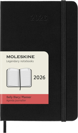 Kalendarz dzienny MOLESKINE 2026, 12M, P, twarda oprawa, 9x14cm, czarny