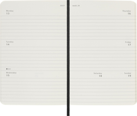 Kalendarz tygodniowy horyzontalny MOLESKINE 2026, 12M, P, miękka oprawa, 9x14cm, czarny