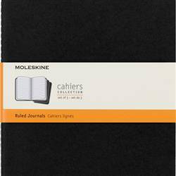 Zestaw 3 Zeszytów MOLESKINE Cahier Journals XL (19x25cm) w linie, 120 stron, czarny