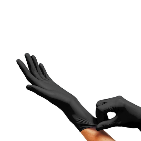 Rękawice nitrylowe bezpudrowe CLARA, 100 szt., rozmiar L, czarne