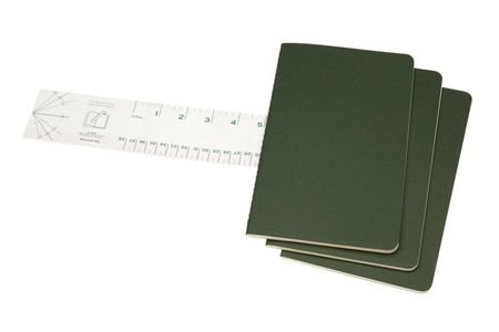 Zestaw 3 zeszytów MOLESKINE Cahier, L, 13x21cm, w linie, 80 stron, myrtle green