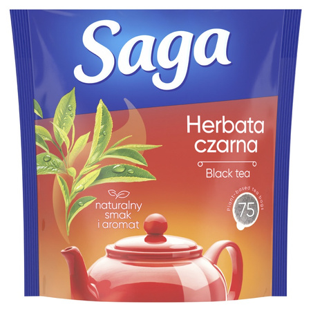 Herbata SAGA, czarna, 75 torebek