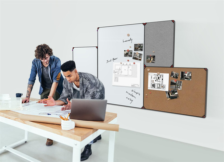 Tablica filcowa MemoBe Idea, powierzchnia popielata, rama aluminiowa EDGE, 60x45 cm