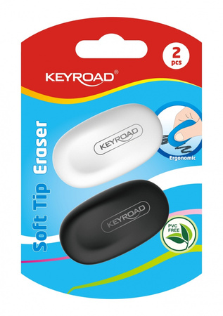 Gumka do ścierania KEYROAD Soft Tip, 2 szt., blister, mix kolorów