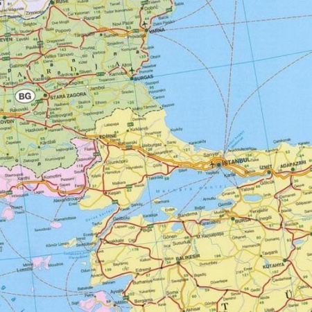 Mapa magnetyczna Europy - polityczno-drogowa