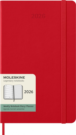 Kalendarz tygodniowy MOLESKINE 2026, 12M, L, twarda oprawa, 13x21cm, scarlet red