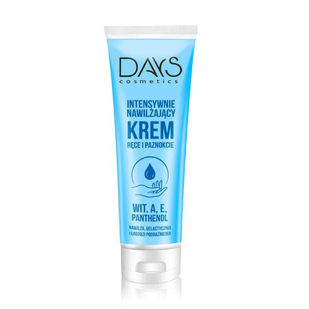 Krem do rąk i paznokci DAYS COSMETICS, intesywnie nawilżający z witaminą A, E i pantenol, 125 ml