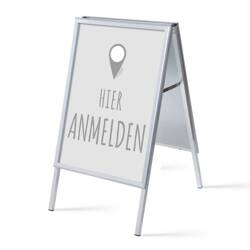 A-board A1 Complete Set Sign In Here Grey German
