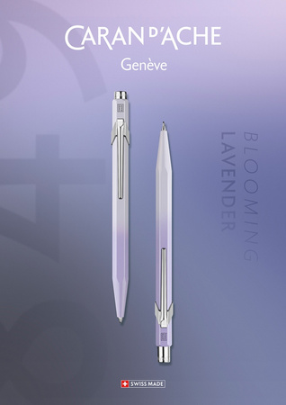 Zestaw długopis 849 + ołówek 844 Caran d’Ache Blooming Lavender, w etui, liliowo-szary