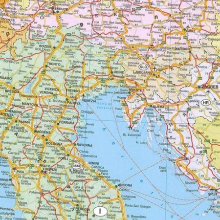Mapa magnetyczna Europy - polityczno-drogowa