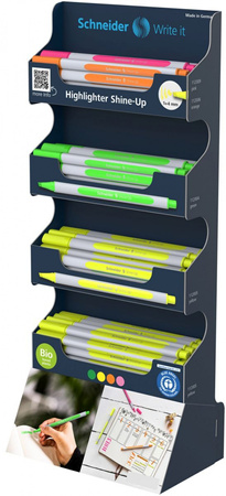 Display zakreślaczy SCHNEIDER Shine-Up, 1-4mm, 80 szt., mix kolorów