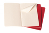 Zestaw 3 zeszytów MOLESKINE Cahier, P, 9x14cm, w linie, 64 stron, cranberry red