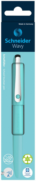 Pióro wieczne SCHNEIDER Wavy, A, w pudełku z zawieszką, turkusowe