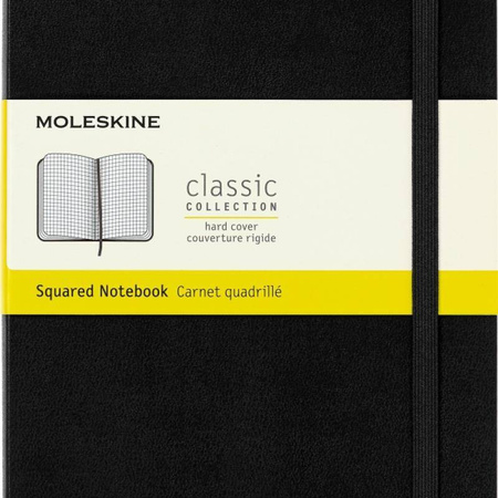 Notes MOLESKINE Classic L (13x21cm) w kratkę, twarda oprawa, 240 stron, czarny