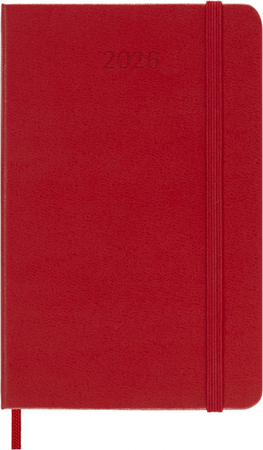 Kalendarz tygodniowy MOLESKINE 2026, 12M, P, twarda oprawa, 9x14cm, scarlet red