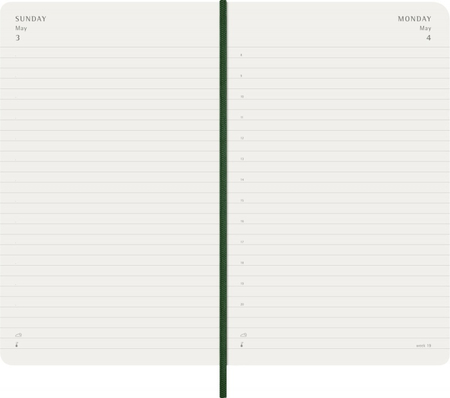 Kalendarz dzienny MOLESKINE 2026, 12M, L, miękka oprawa, 13x21cm, myrtle green