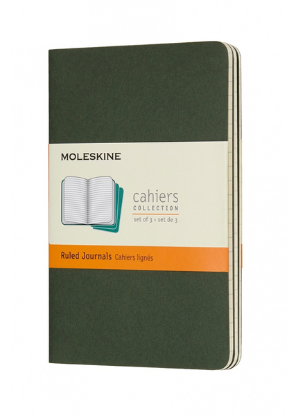 Zestaw 3 zeszytów MOLESKINE Cahier Journals, P, 9x14cm, w linie, 64 strony, myrtle green