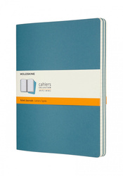 Zestaw 3 zeszytów MOLESKINE Cahier, XL, 19x25cm, w linie, 120 stron, brisk blue