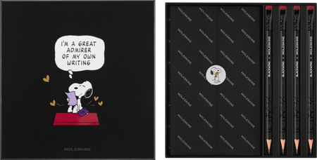 Zestaw MOLESKINE Peanuts Themed 2025, notes Snoopy + 4 ołówki, edycja limitowana, w pudełku