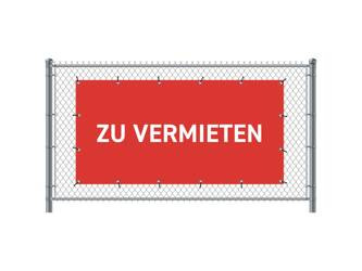 Zaun-Banner 200 x 100 cm Zu Vermieten Deutsch Rot