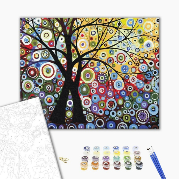 Malowanie po numerach BRUSHME, 40x50 cm, drzewo szczęścia, 1 szt., w pudełku